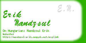 erik mandzsul business card